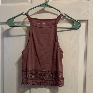 Aeropostale Women's Mauve Lace Trim Camisole